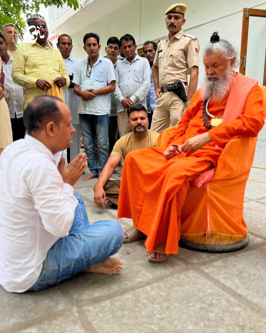 Traditional pranam offering.